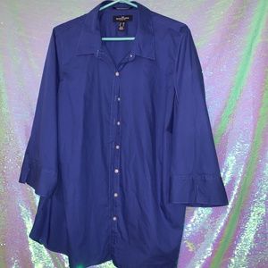*CLEARANCE* Lands End 3/4 ButtonUp Blue Top Sz 22W